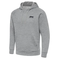 Men's Antigua  Heather Gray Roush Fenway Keselowski Racing Big & Tall Victory Raglan Pullover Hoodie