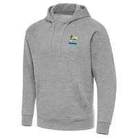 Men's Antigua  Heather Gray Phoenix Raceway Big & Tall Victory Raglan Pullover Hoodie