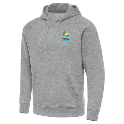 Men's Antigua  Heather Gray Phoenix Raceway Big & Tall Victory Raglan Pullover Hoodie