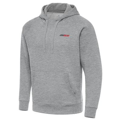 Men's Antigua  Heather Gray Richard Childress Racing Big & Tall Victory Raglan Pullover Hoodie