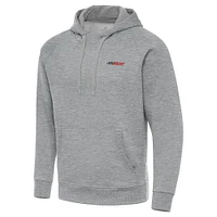 Men's Antigua  Heather Gray Richard Childress Racing Big & Tall Victory Raglan Pullover Hoodie