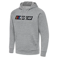 Men's Antigua  Heather Gray NASCAR Victory Pullover Hoodie