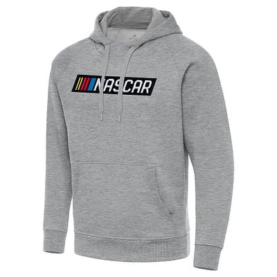 Men's Antigua  Heather Gray NASCAR Victory Pullover Hoodie