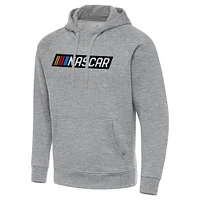 Men's Antigua  Heather Gray NASCAR Victory Pullover Hoodie