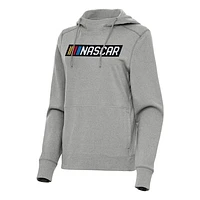 Women's Antigua  Heather Gray NASCAR Justice Pullover Hoodie