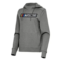 Women's Antigua Heather NASCAR Justice Pullover Hoodie