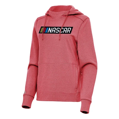 Women's Antigua Heather NASCAR Justice Pullover Hoodie