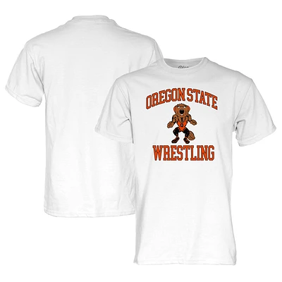 Unisex Blue 84  White Oregon State Beavers Wrestling Beaver T-Shirt