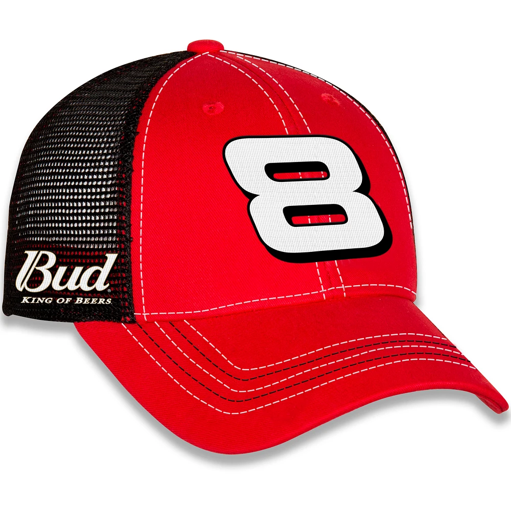 Men's JR Motorsports Official Team Apparel Red/Black Dale Earnhardt Jr. Budweiser Big #8 Adjustable Hat