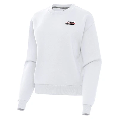 Women's Antigua  White Team Penske Victory Pullover Sweatshirt