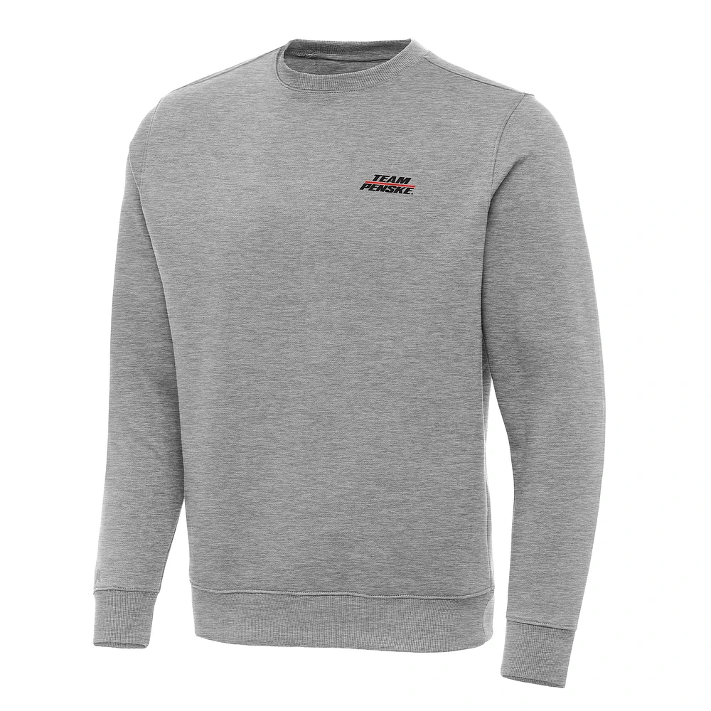 Men's Antigua Heather Gray Team Penske Victory Pullover Sweatshirt