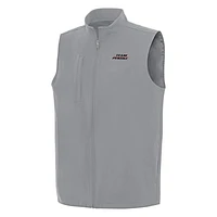 Men's Antigua Gray Team Penske Regard Full-Zip Vest