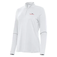 Women's Antigua White Watkins Glen International Reprocess Quarter-Zip Top