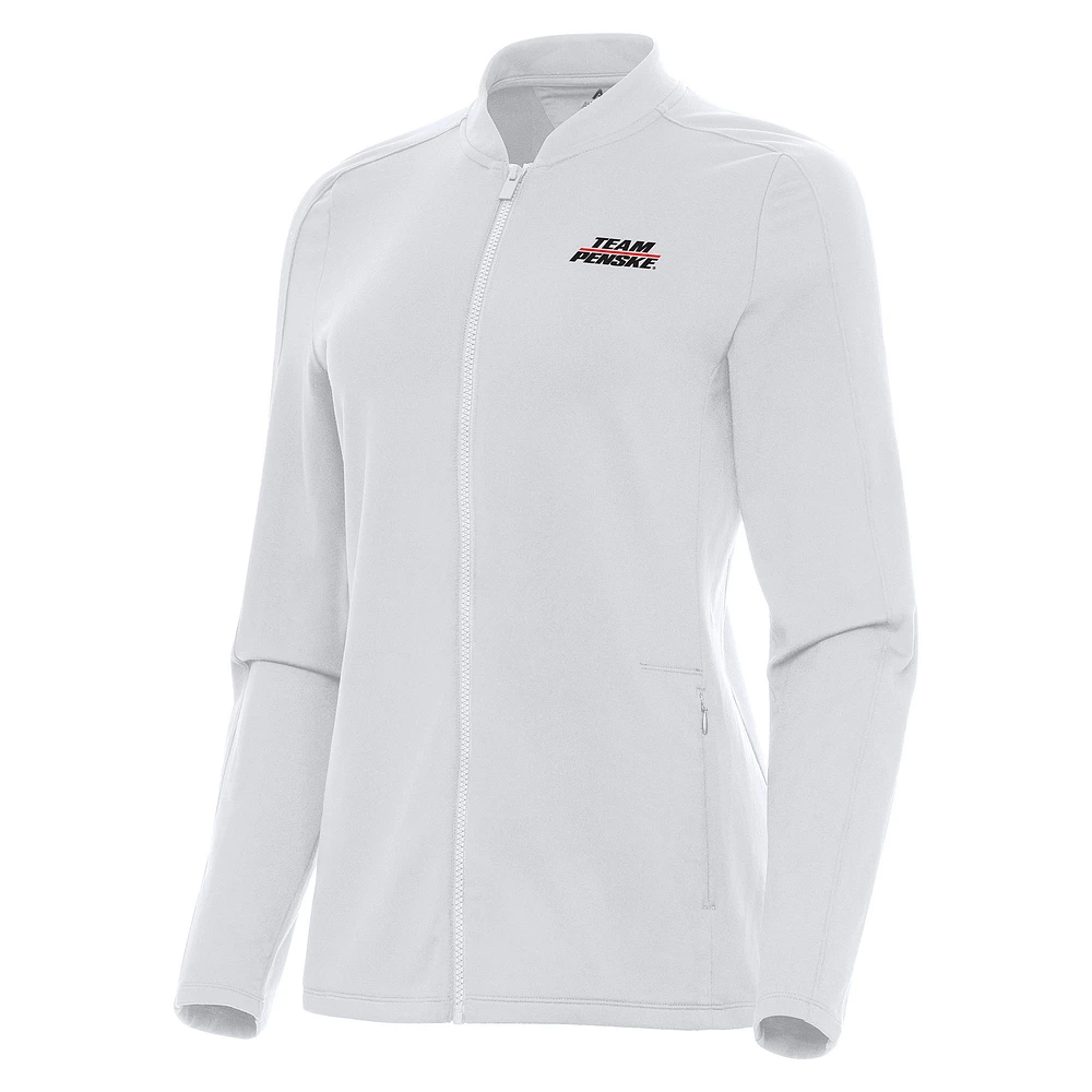 Women's Antigua White Team Penske Continual Full-Zip Jacket