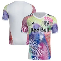 Men's adidas White New York Red Bulls 2025 Pride Pre-Match Top