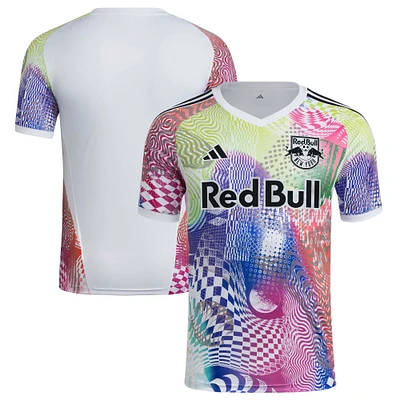 Men's adidas White New York Red Bulls 2025 Pride Pre-Match Top