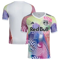 Men's adidas White New York Red Bulls 2025 Pride Pre-Match Top