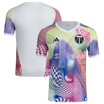 Men's adidas White Portland Timbers 2025 Pride Pre-Match Top