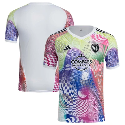 Men's adidas White Sporting Kansas City 2025 Pride Pre-Match Top