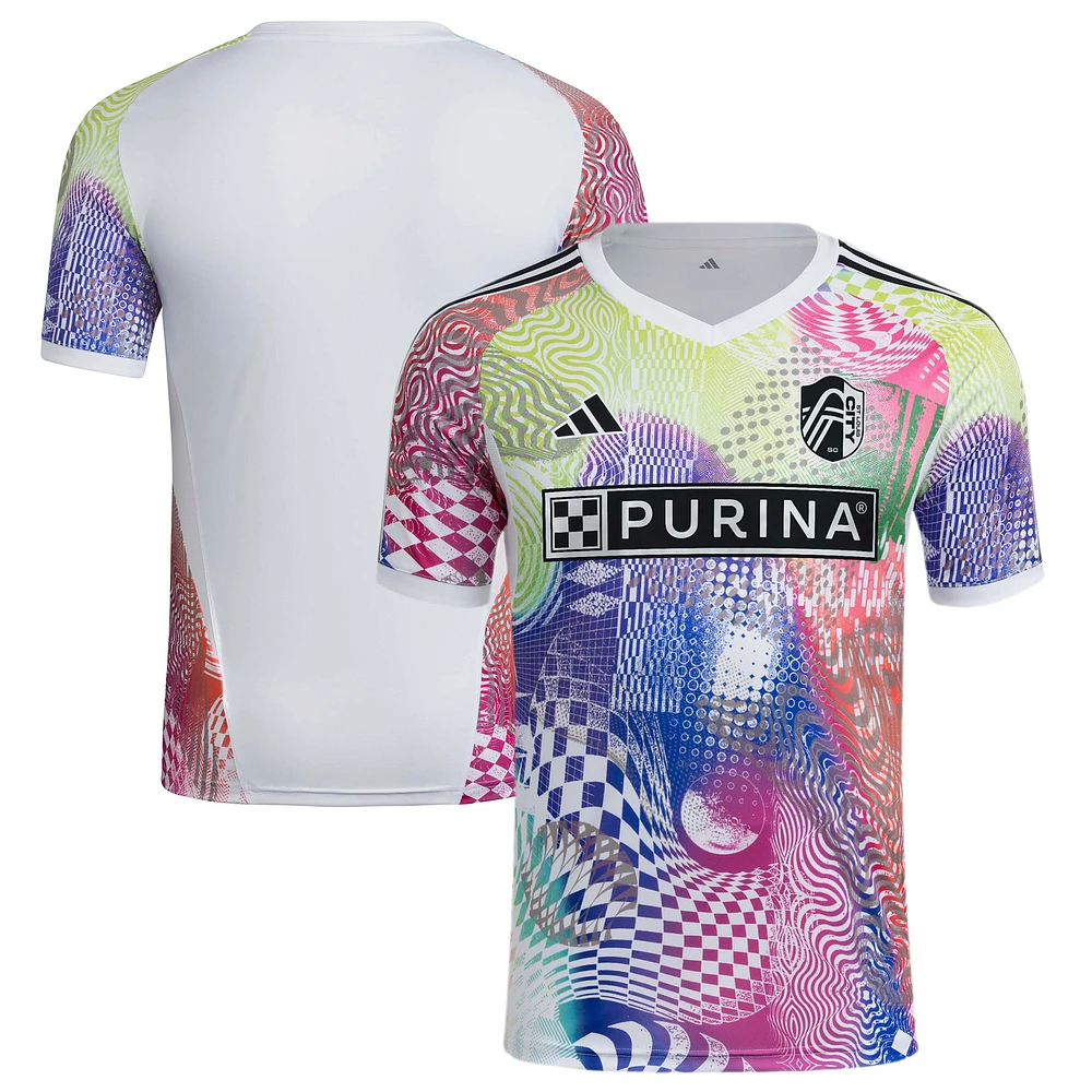 Men's adidas White St. Louis CITY SC 2025 Pride Pre-Match Top