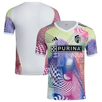 Men's adidas White St. Louis CITY SC 2025 Pride Pre-Match Top
