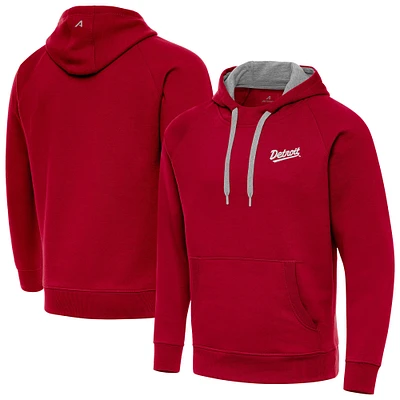 Men's Antigua Red Detroit Wings 2025 NHL Stadium Series Victory Pullover Hoodie