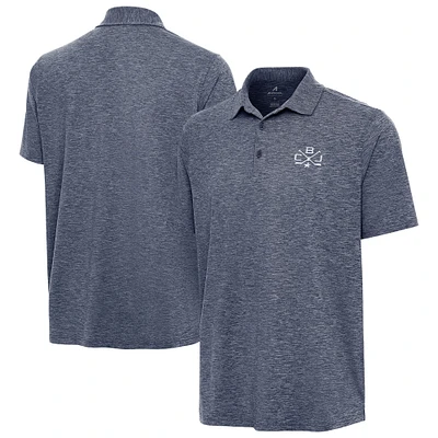 Men's Antigua Heather Navy Columbus Blue Jackets 2025 NHL Stadium Series Par 3 Polo