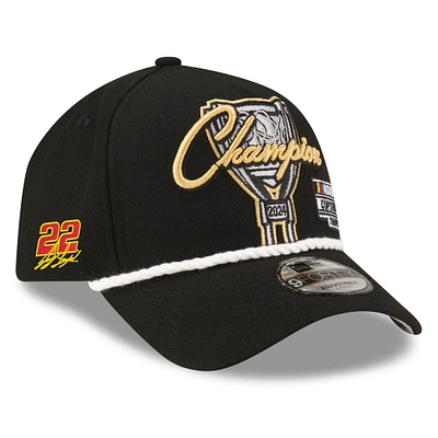 Men's New Era Black Joey Logano 2024 NASCAR Cup Series Champion 9FORTY Adjustable Hat