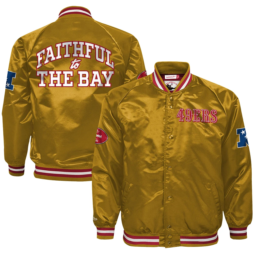 Youth Gold San Francisco 49ers Faithful To The Bay Full-Zip Raglan Satin Jacket