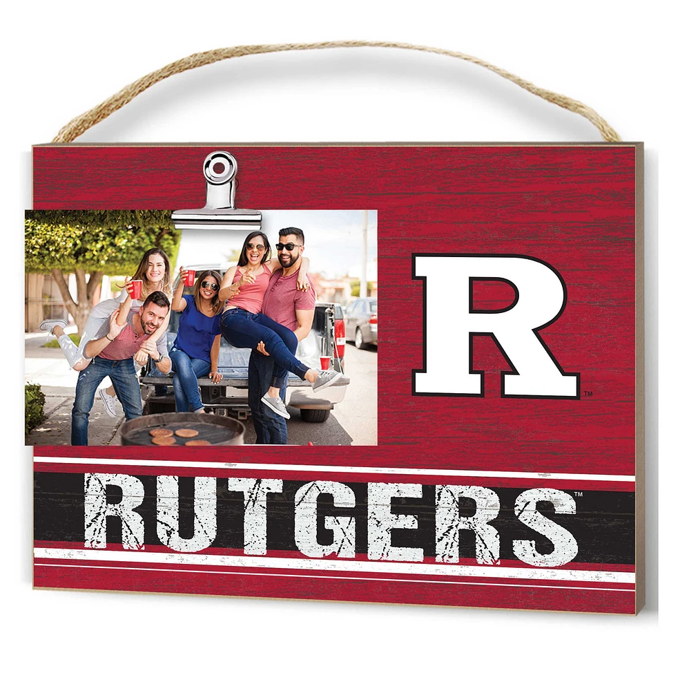 Rutgers Scarlet Knights Clip It Wooden Photo Frame