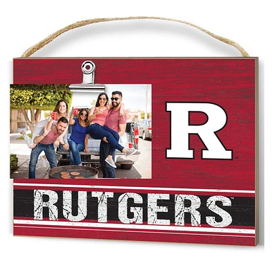 Rutgers Scarlet Knights Clip It Wooden Photo Frame