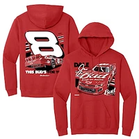 Men's JR Motorsports Official Team Apparel Red Dale Earnhardt Jr. Budweiser Car Pullover Hoodie