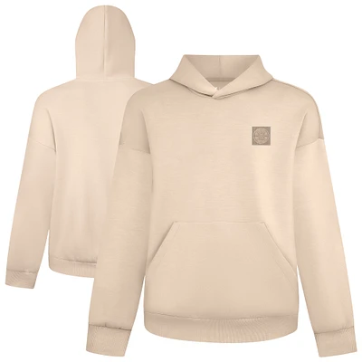 Men's Levelwear Khaki Boston Bruins Luxe Signature Heirloom Tri-Blend Pullover Hoodie