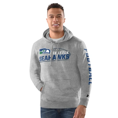 Men's Starter Heather Gray Seattle Seahawks Vintage Pullover Hoodie