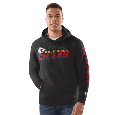 Men's Starter Black Kansas City Chiefs Vintage Pullover Hoodie