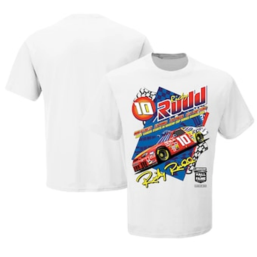 Men's Checkered Flag Sports White Ricky Rudd NASCAR 2025 Hall of Fame Inductee T-Shirt