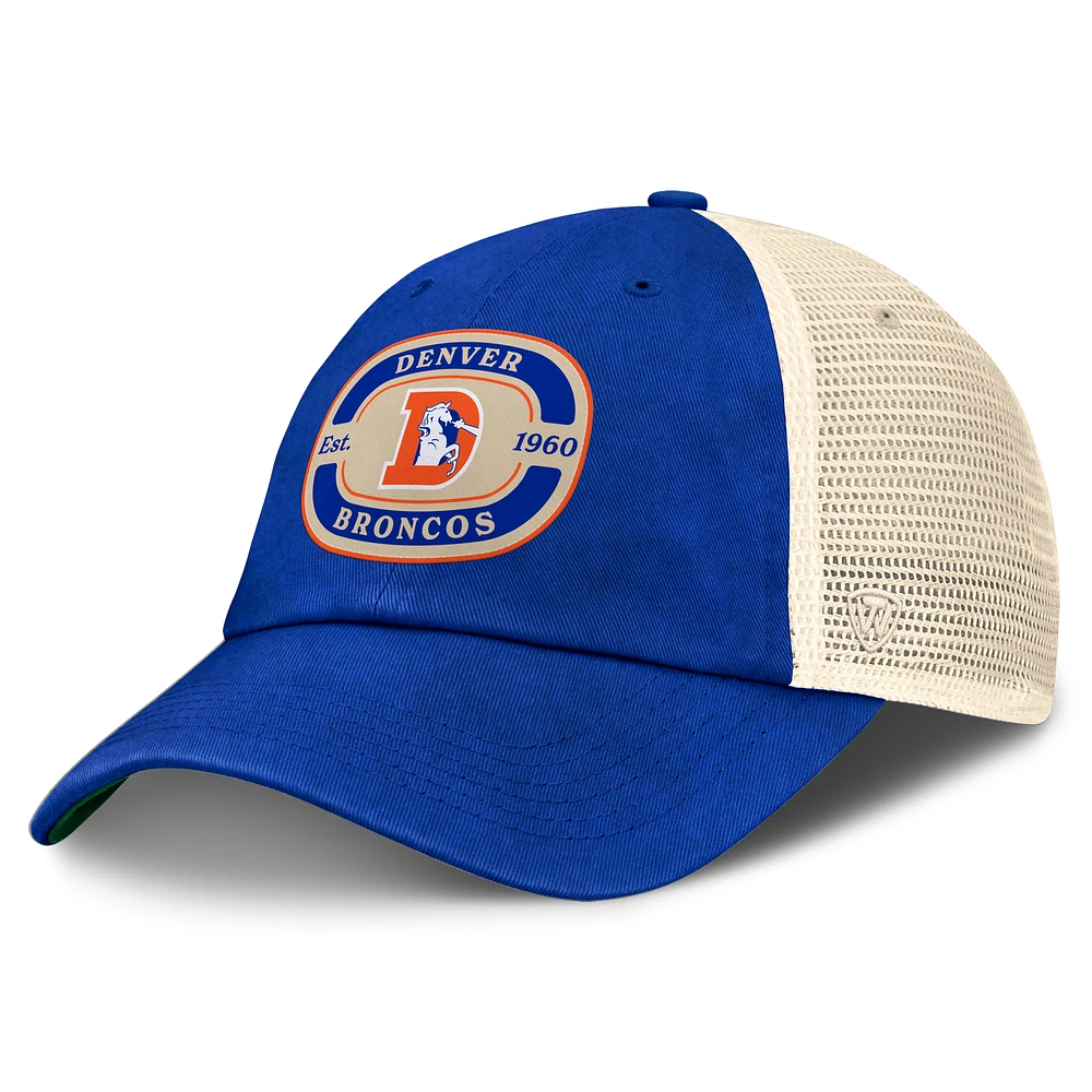 Men's Top of the World Royal Denver Broncos Team Patch Adjustable Hat