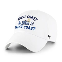 Men's '47  White New York Yankees vs. Los Angeles Dodgers 2024 World Series Matchup East Coast vs. West Coast Clean Up Adjustable Hat