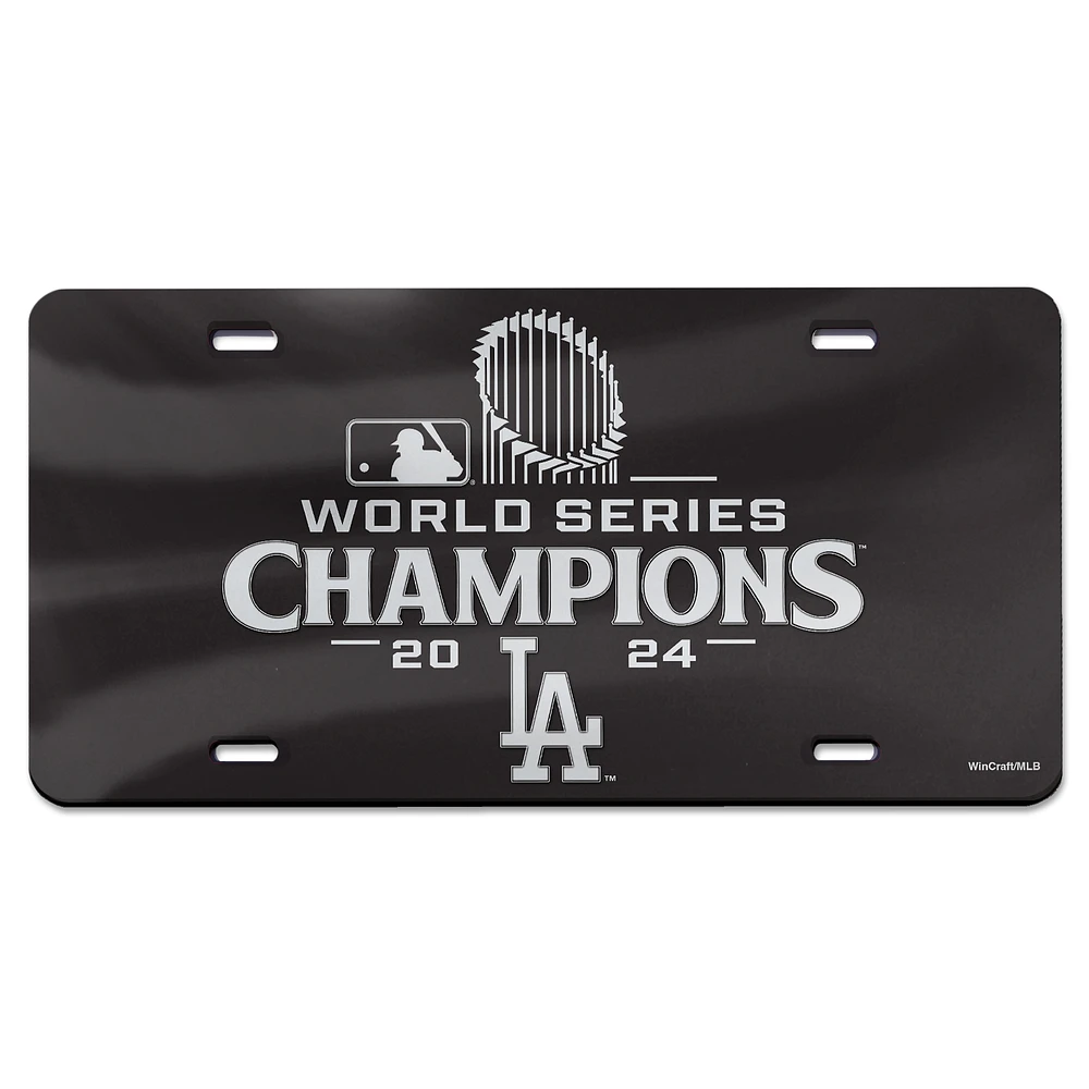 WinCraft Los Angeles Dodgers 2024 World Series Champions Blackout Laser-Cut Acrylic License Plate