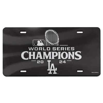 WinCraft Los Angeles Dodgers 2024 World Series Champions Blackout Laser-Cut Acrylic License Plate