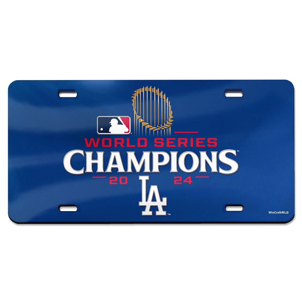 WinCraft Los Angeles Dodgers 2024 World Series Champions Laser-Cut Acrylic License Plate