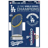 WinCraft Los Angeles Dodgers 8-Time World Series Champions 11" x 17" Multi-Use Decal Set