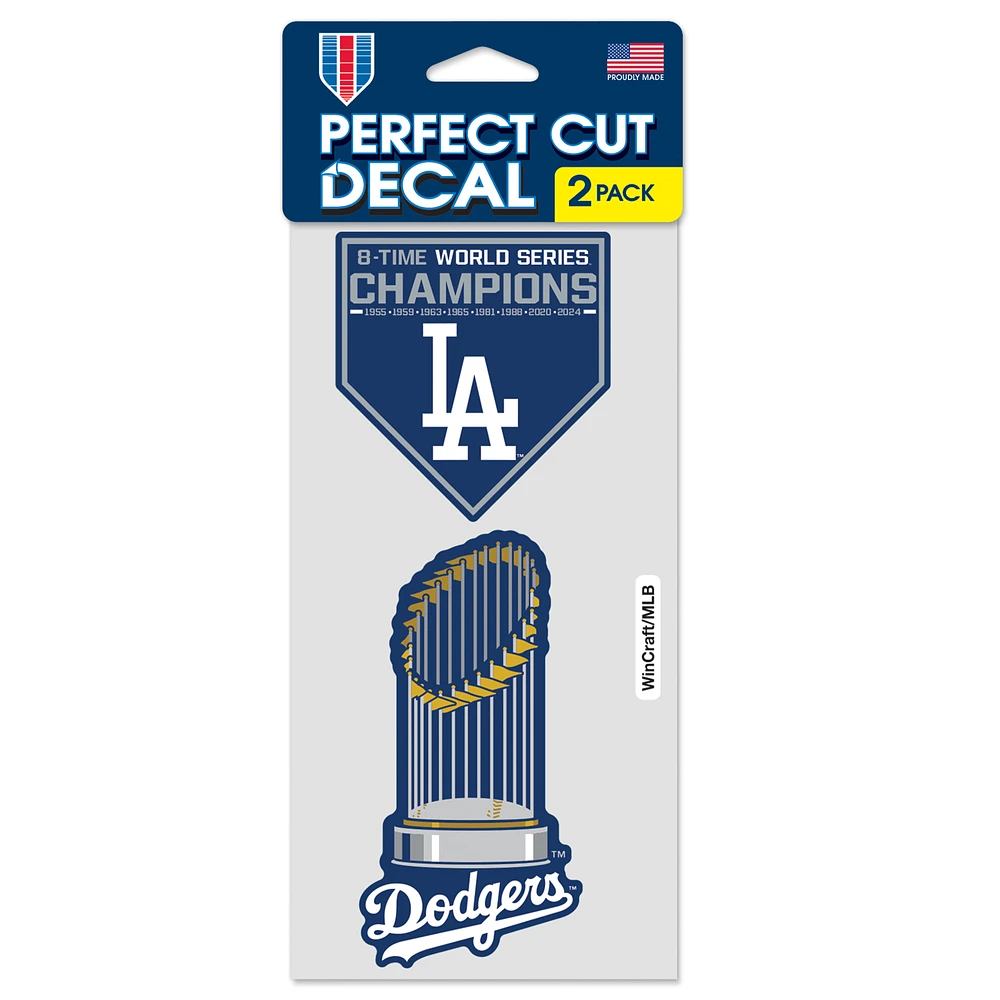 WinCraft Los Angeles Dodgers 8-Time World Series Champions Two-Piece 4" x 8" Perfect Cut Decal Set