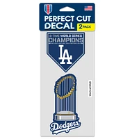 WinCraft Los Angeles Dodgers 8-Time World Series Champions Two-Piece 4" x 8" Perfect Cut Decal Set