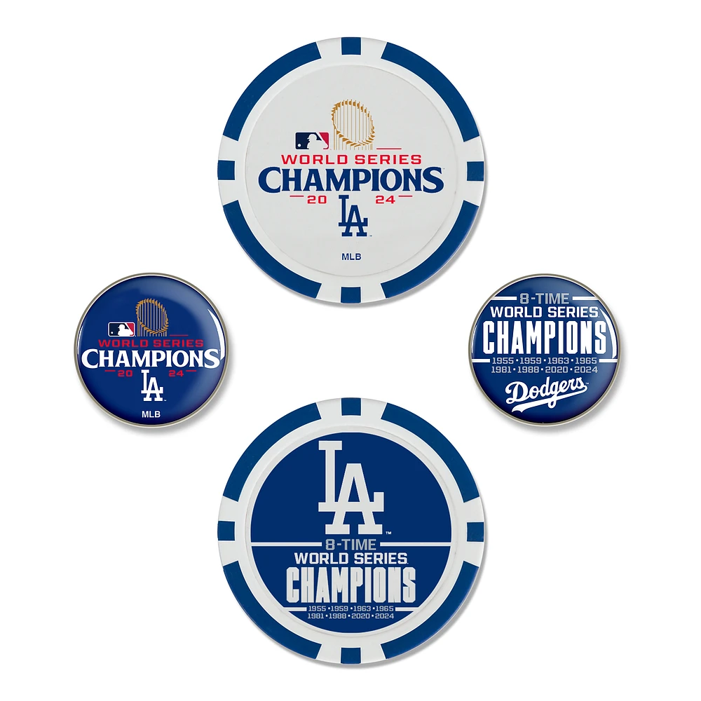 WinCraft Los Angeles Dodgers 2024 World Series Champions Four-Piece Ball Marker Set