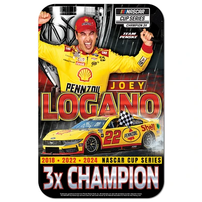 WinCraft Joey Logano Three-Time NASCAR Cup Series Champion 11" x 17" Indoor/Outdoor Sign