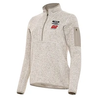 Women's Antigua  Oatmeal Joey Logano Three-Time NASCAR Cup Series Champion Fortune Half-Zip Sweatshirt