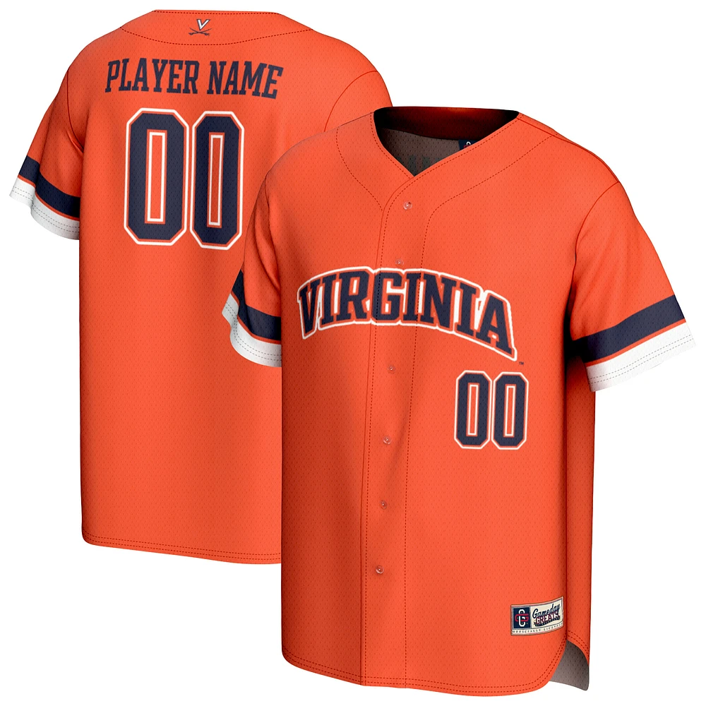 Youth GameDay Greats Orange Virginia Cavaliers NIL Pick-A-Player Baseball Lightweight Jersey