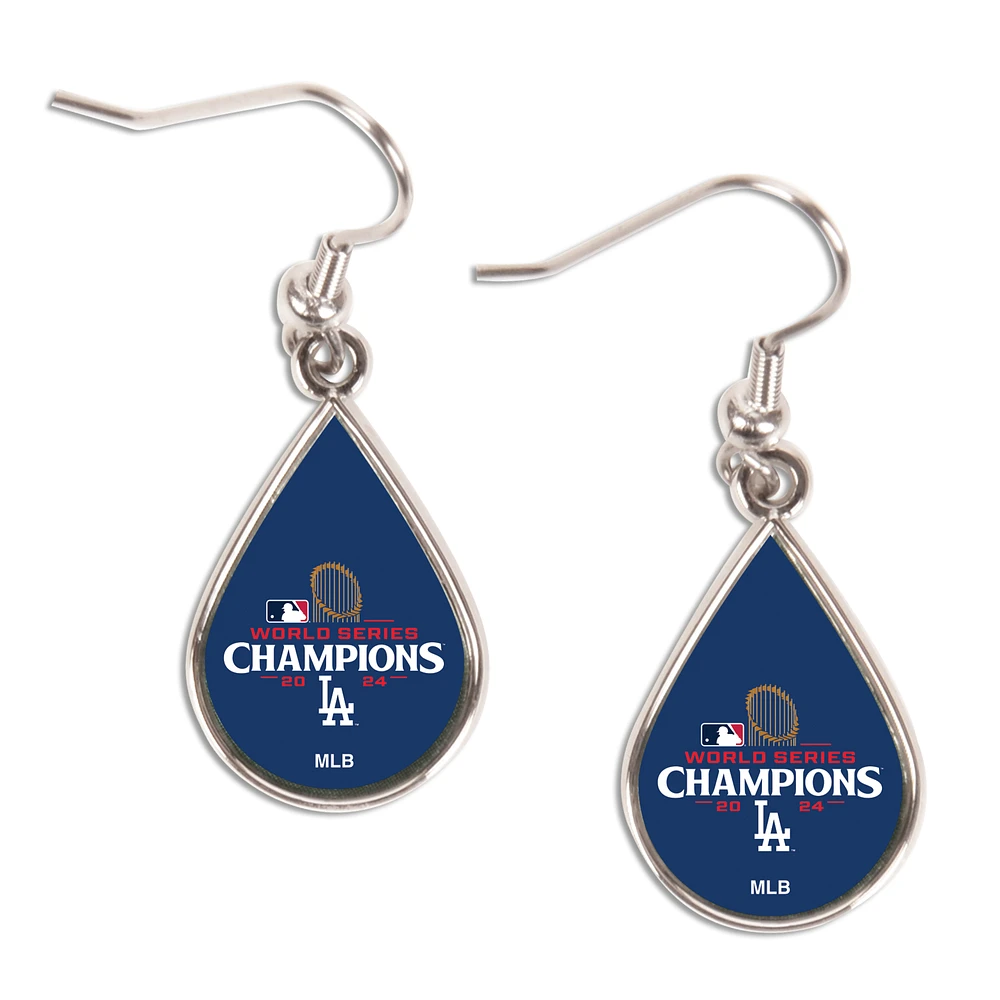 WinCraft Los Angeles Dodgers 2024 World Series Champions Tear Drop Dangle Earrings