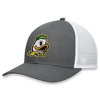 Men's Top of the World Gray/White Oregon Ducks Victory Trucker Adjustable Hat